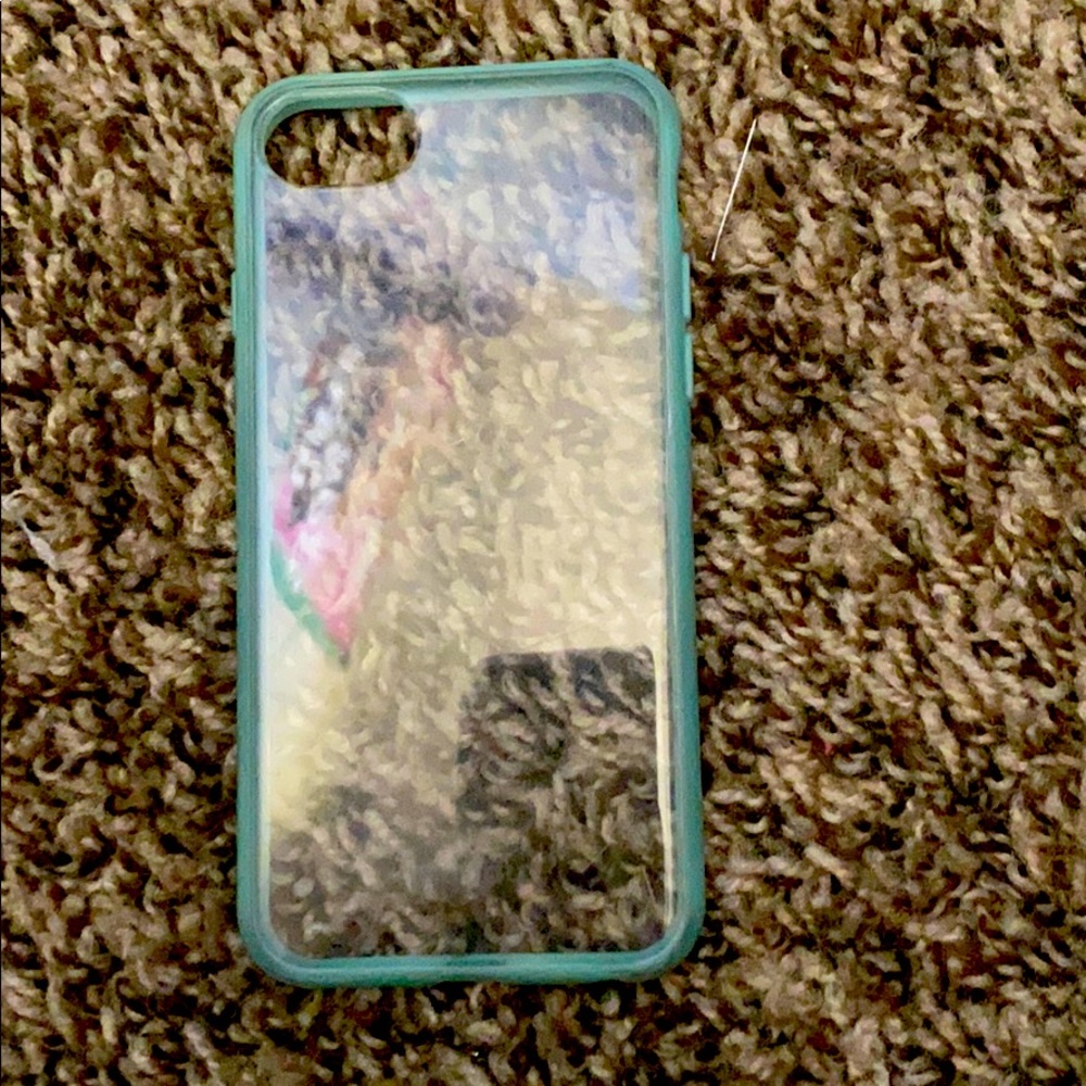 Clear and turquoise phonecase